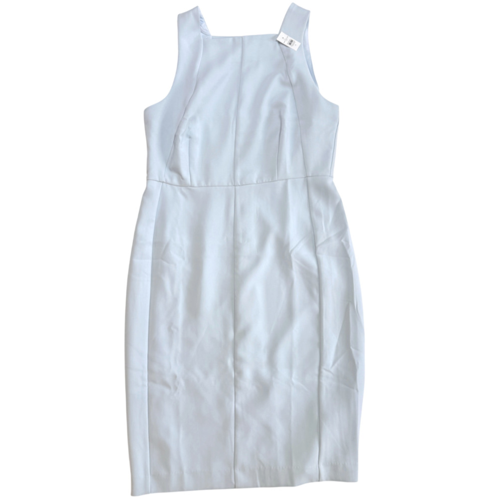 Ann Taylor Light Blue Sheath Dress Sleeveless Square Neck Size 14 NWT